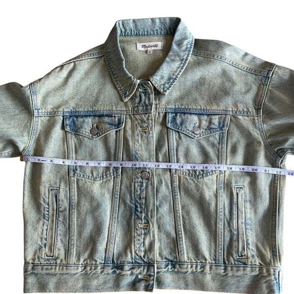 Madewell Denim Jacket Womens L Oversized Distressed Jean Jacket New - Picture 8 of 8
